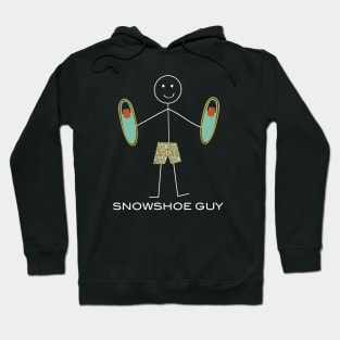 Funny Mens Snowshoeing Guy Hoodie